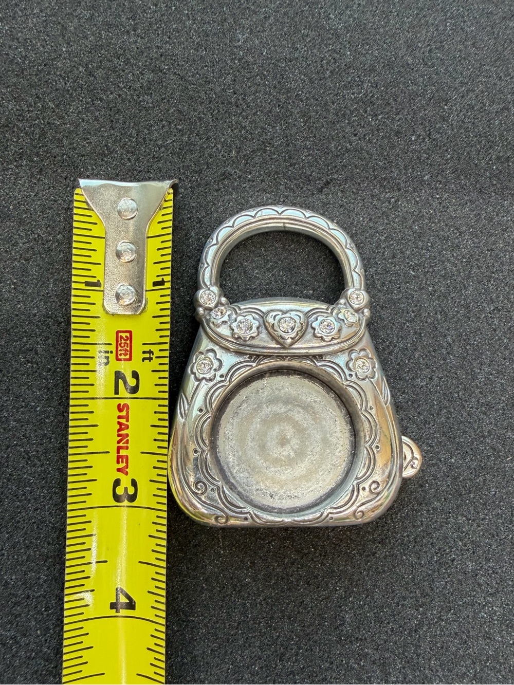 Brighton Silver Purse Desk Clock holder